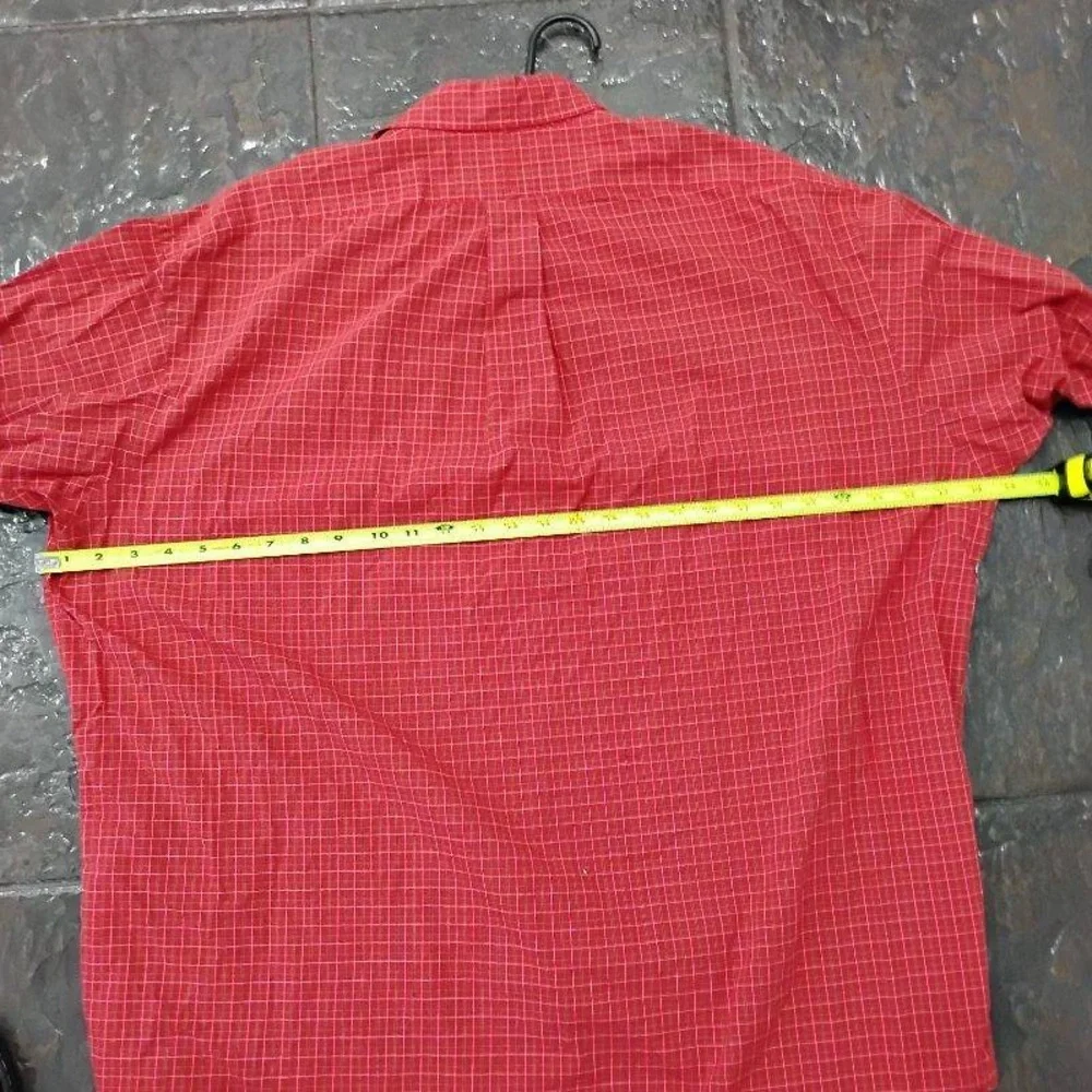 Ralph Lauren Men's Red Plaid Button-Down Shirt Blake Fit Size XL